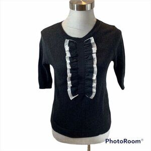 No-Na Cashmere Blend Bib‎ Front Half Sleeve Sweater Size Medium